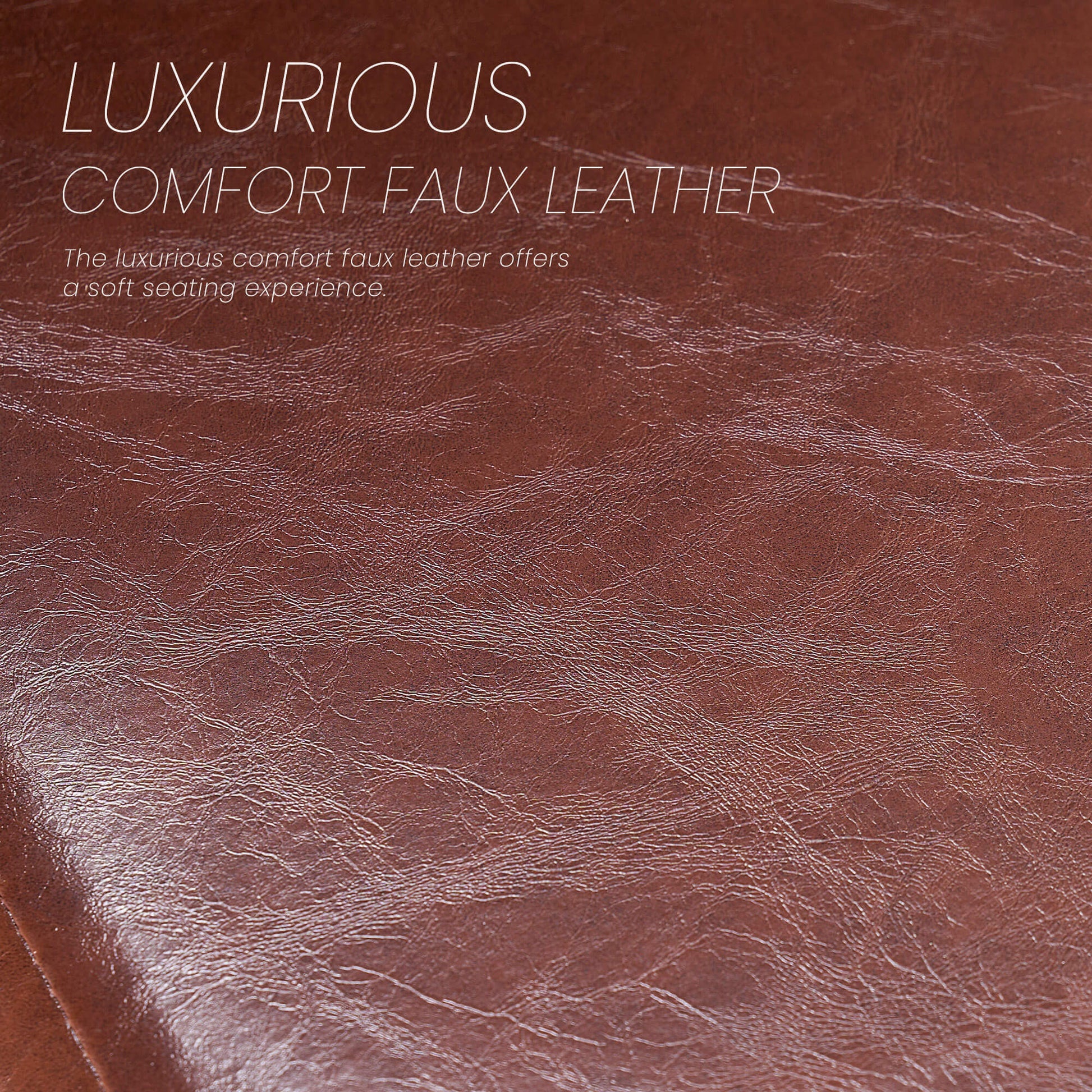 High-back Wooden PU Leather Dining Chair-Set of 4