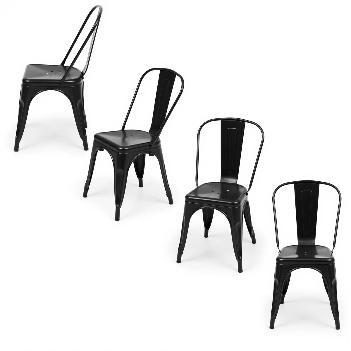 Stackable Metal Dining Chair-Indoor/Outdoor (Set of 4)