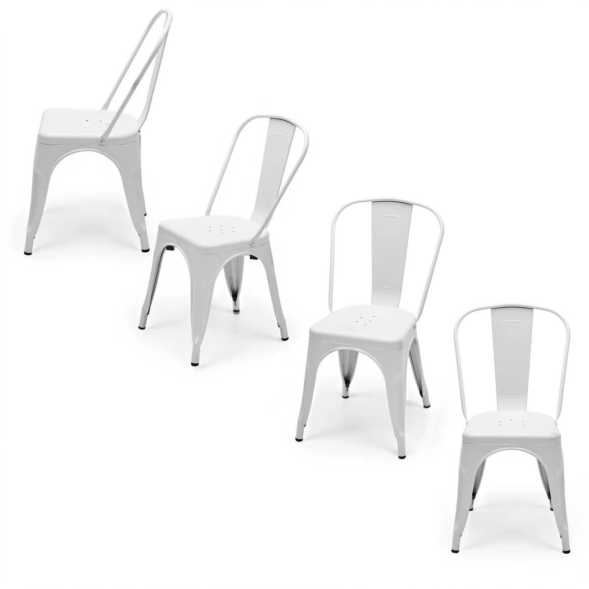 Stackable Metal Dining Chair-Indoor/Outdoor (Set of 4)