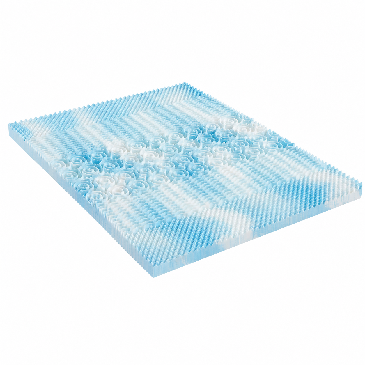 Gel Memory Foam Mattress Topper - 5-Zone Cooling Pad (Full Size)