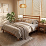 Basic Natural Solid Wood Platform Bed Frame with Headboard